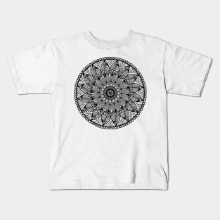 Monochrome Circle Mandala Kids T-Shirt